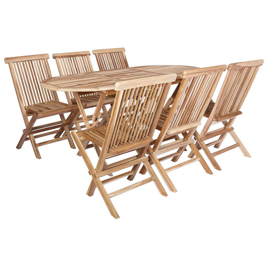 Garden Furniture Set 7 pcs Natural Solid Teak Wood Garden Furniture Set 7 pcs Natural Solid Teak Wood