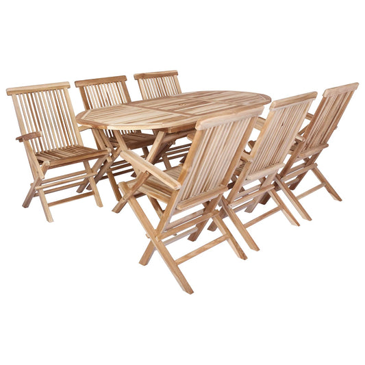 Garden Furniture Set 7 pcs Natural Solid Teak Wood Garden Furniture Set 7 pcs Natural Solid Teak Wood