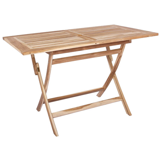 Folding Garden Table Natural 120 x 70 x 75.5 cm Solid Teak Wood Folding Garden Table Natural 120 x 70 x 75.5 cm Solid Teak Wood