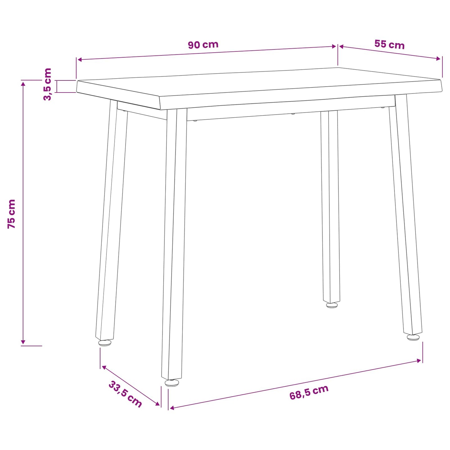 90 x 55 x 75 cm Solid Acacia Wood Natural and Coffee