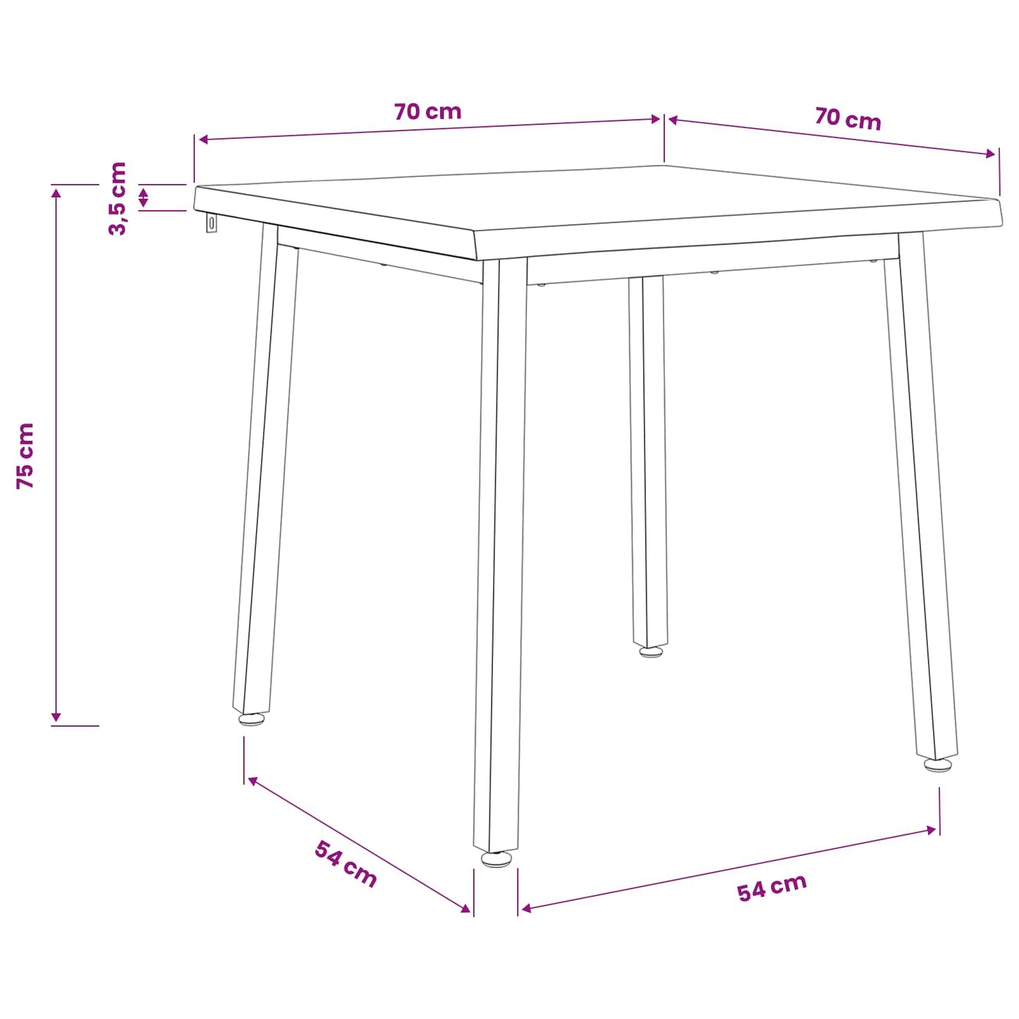 70 x 70 x 75 cm Solid Acacia Wood Natural and Coffee Square