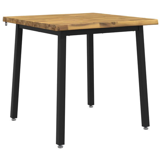 90 x 90 x 75 cm Solid Acacia Wood White and Black Square 90 x 90 x 75 cm Solid Acacia Wood White and Black Square