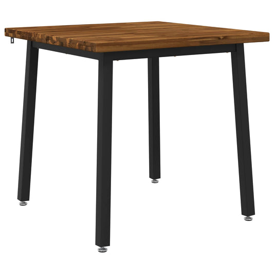 70 x 70 x 75 cm Solid Acacia Wood Natural and Black Square 70 x 70 x 75 cm Solid Acacia Wood Natural and Black Square