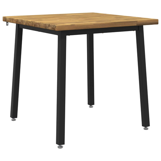 70 x 70 x 75 cm Solid Acacia Wood White and Black Square 70 x 70 x 75 cm Solid Acacia Wood White and Black Square
