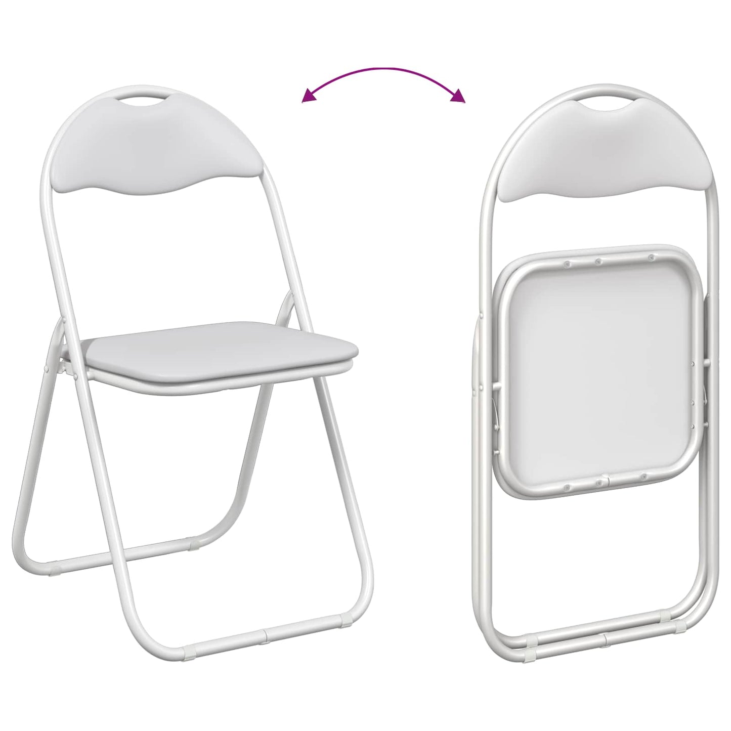 Folding Chair 2 pcs White and Grey 48 x 43.5 x 81 cm