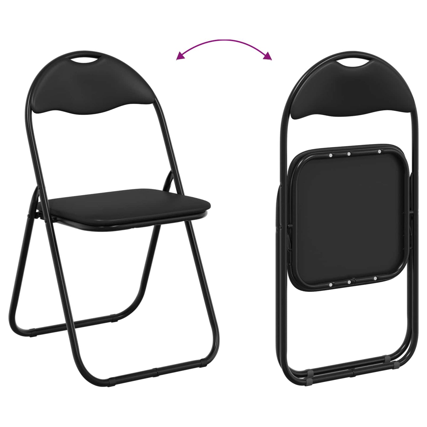 Folding Chair 8 pcs Black 48 x 43.5 x 81 cm Faux Leather
