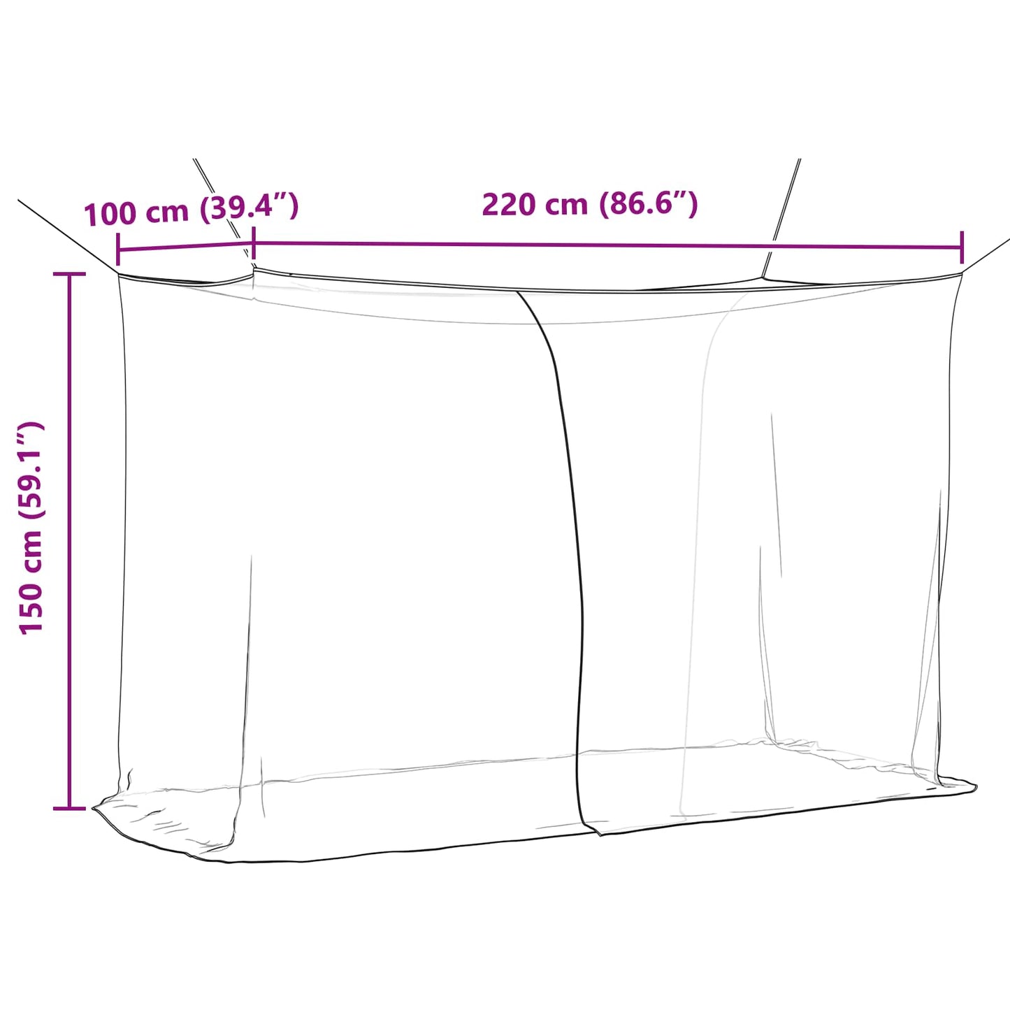 Mosquito Net for Bed 156 Mesh 3 pcs Black Polyester