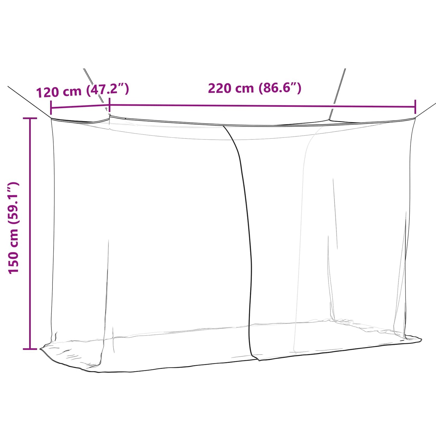 Mosquito Net for Bed 156 Mesh 3 pcs Black Polyester