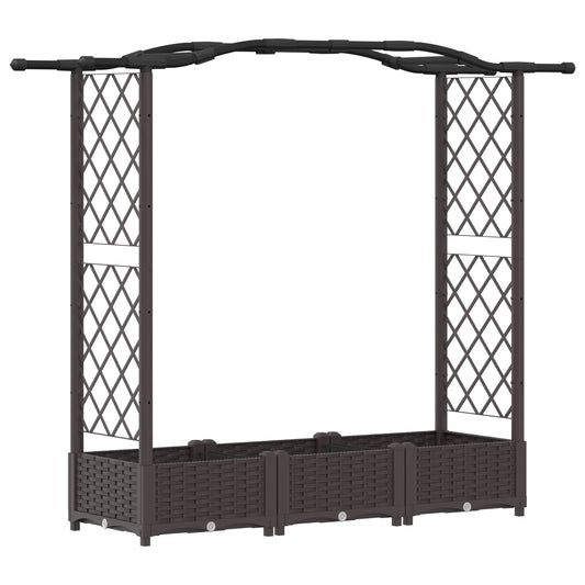 Raised Bed with Trellis and Roof Brown 169 x 40 x 123 cm PP Raised Bed with Trellis and Roof Brown 169 x 40 x 123 cm PP