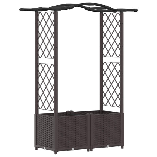 Raised Bed with Trellis and Roof Brown 125 x 40 x 138 cm PP Raised Bed with Trellis and Roof Brown 125 x 40 x 138 cm PP