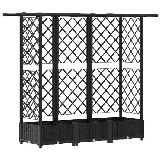 Raised Bed with Trellis and Roof Black 164 x 40 x 121 cm PP Raised Bed with Trellis and Roof Black 164 x 40 x 121 cm PP