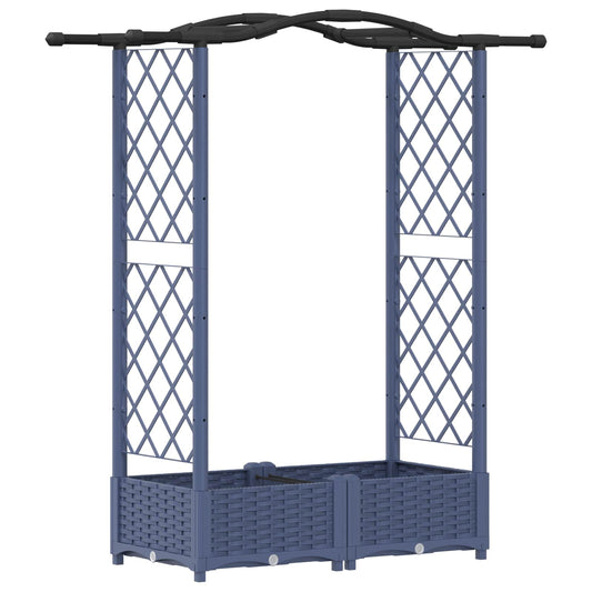 Raised Bed with Trellis and Roof Grey 124 x 40 x 123 cm PP Raised Bed with Trellis and Roof Grey 124 x 40 x 123 cm PP