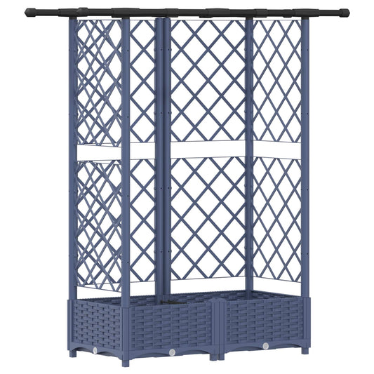 Raised Bed with Trellis and Roof Grey 124 x 40 x 121 cm PP Raised Bed with Trellis and Roof Grey 124 x 40 x 121 cm PP