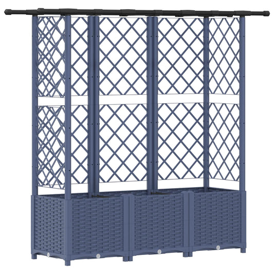 Raised Bed with Trellis and Roof Grey 163.5 x 40 x 136 cm PP Raised Bed with Trellis and Roof Grey 163.5 x 40 x 136 cm PP