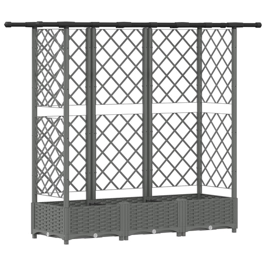 Raised Bed with Trellis and Roof Light Grey 164 x 40 x 121 cm Raised Bed with Trellis and Roof Light Grey 164 x 40 x 121 cm