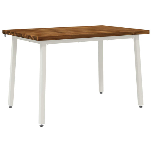 120 x 70 x 75 cm Solid Acacia Wood Natural and White 120 x 70 x 75 cm Solid Acacia Wood Natural and White