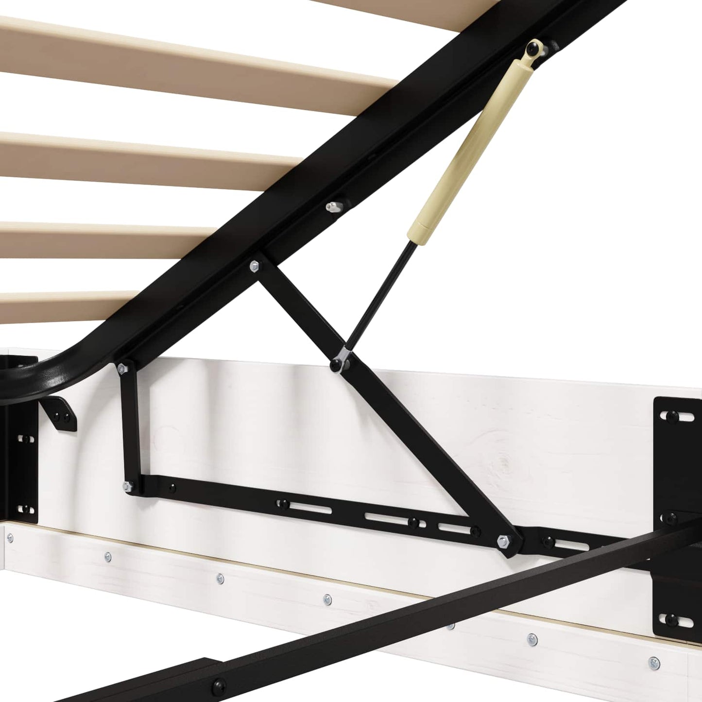 Ottoman Bed Frame White 140 x 190 cm Solid Pine Wood