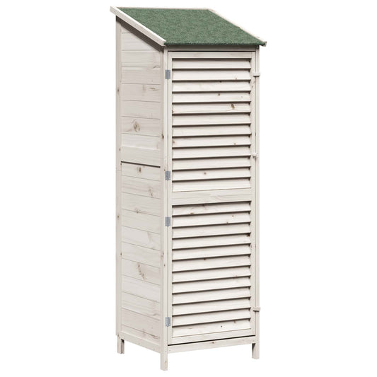 Garden Shed White 59 x 56 x 176 cm Solid Fir Wood Garden Shed White 59 x 56 x 176 cm Solid Fir Wood