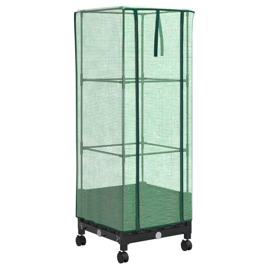 Garden Planter with Greenhouse Cover&Wheels Black PP Garden Planter with Greenhouse Cover&Wheels Black PP