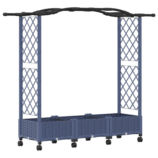 Raised Bed with Trellis and Roof Grey 169 x 40 x 129 cm PP Raised Bed with Trellis and Roof Grey 169 x 40 x 129 cm PP