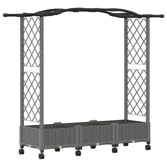 Raised Bed with Trellis and Roof Light Grey 169 x 40 x 129 cm Raised Bed with Trellis and Roof Light Grey 169 x 40 x 129 cm