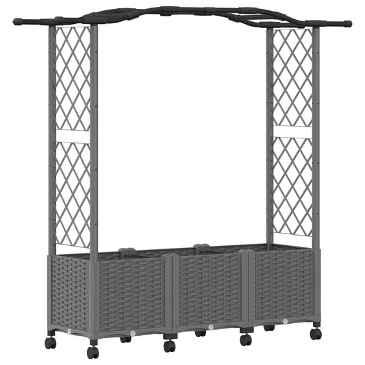 Raised Bed with Trellis and Roof Light Grey 164 x 40 x 144 cm Raised Bed with Trellis and Roof Light Grey 164 x 40 x 144 cm
