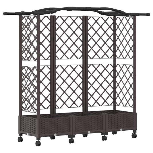 Raised Bed with Trellis and Roof Brown 163 x 40 x 129 cm PP Raised Bed with Trellis and Roof Brown 163 x 40 x 129 cm PP