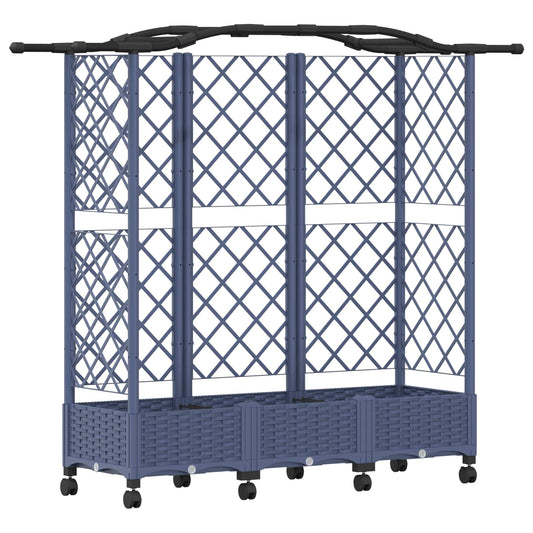 Raised Bed with Trellis and Roof Grey 163 x 40 x 129 cm PP Raised Bed with Trellis and Roof Grey 163 x 40 x 129 cm PP