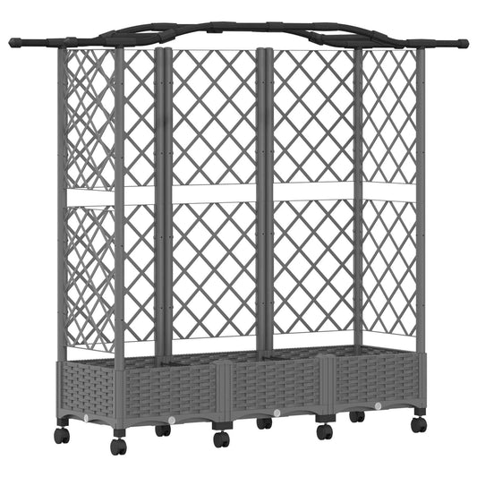Raised Bed with Trellis and Roof Light Grey 163 x 40 x 129 cm Raised Bed with Trellis and Roof Light Grey 163 x 40 x 129 cm