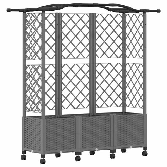 Raised Bed with Trellis and Roof Light Grey 163 x 40 x 144 cm Raised Bed with Trellis and Roof Light Grey 163 x 40 x 144 cm
