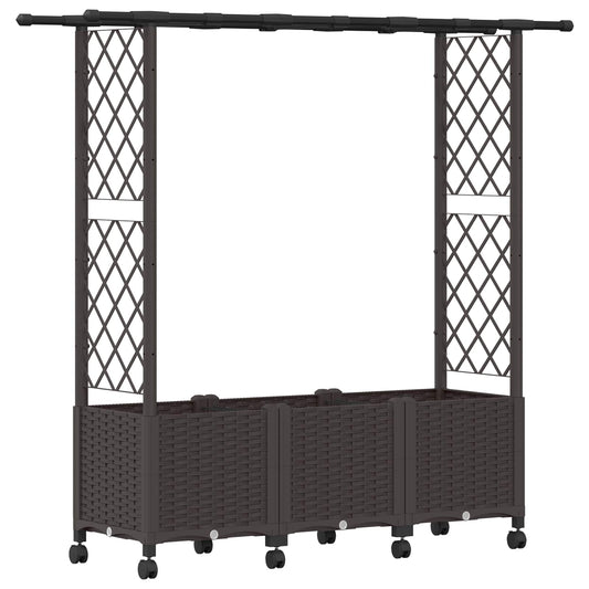 Raised Bed with Trellis and Roof Brown 162.5 x 40 x 142 cm PP Raised Bed with Trellis and Roof Brown 162.5 x 40 x 142 cm PP