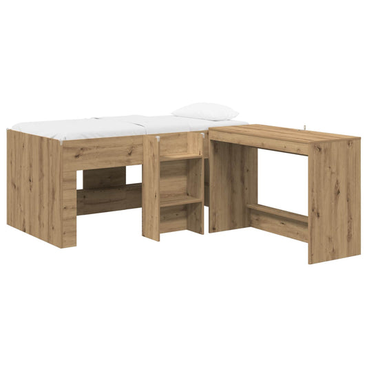 Kids'High Bed Frame with Desk 2 pcs Artisan Oak Kids'High Bed Frame with Desk 2 pcs Artisan Oak