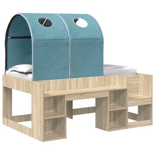 Bed with Tunnel 3 pcs Sonoma Oak and Light Blue Engineered Wood Bed with Tunnel 3 pcs Sonoma Oak and Light Blue Engineered Wood