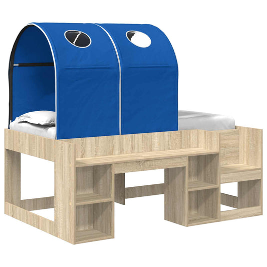 Bed with Tunnel 3 pcs Sonoma Oak and Blue Engineered Wood Bed with Tunnel 3 pcs Sonoma Oak and Blue Engineered Wood