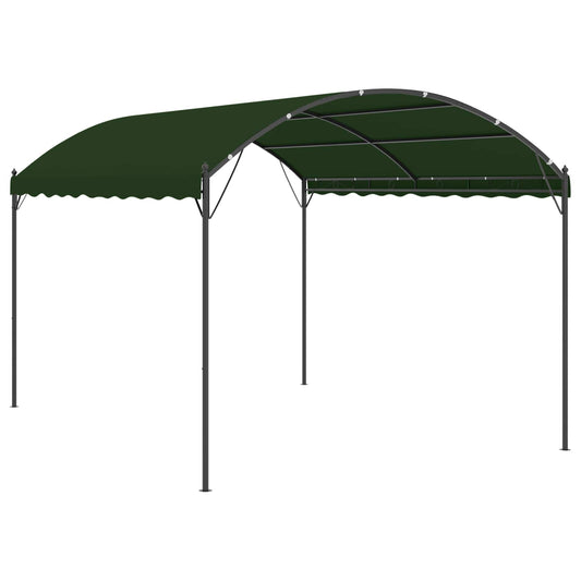 Gazebo 4 x 3 x 2.6 m Green Polyester and Steel Gazebo 4 x 3 x 2.6 m Green Polyester and Steel