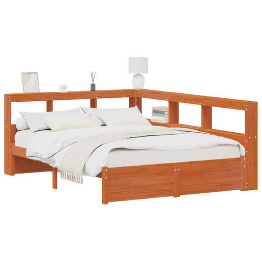 Bookcase Bed with Headboard with Storage Solid Pine Wood Bookcase Bed with Headboard with Storage Solid Pine Wood