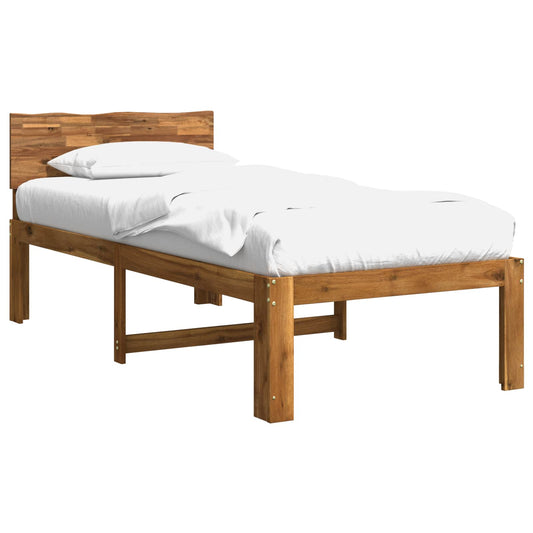 Single Bed Frame with Headboard ROSTOCK Natural 90 x 200 cm Single Bed Frame with Headboard ROSTOCK Natural 90 x 200 cm