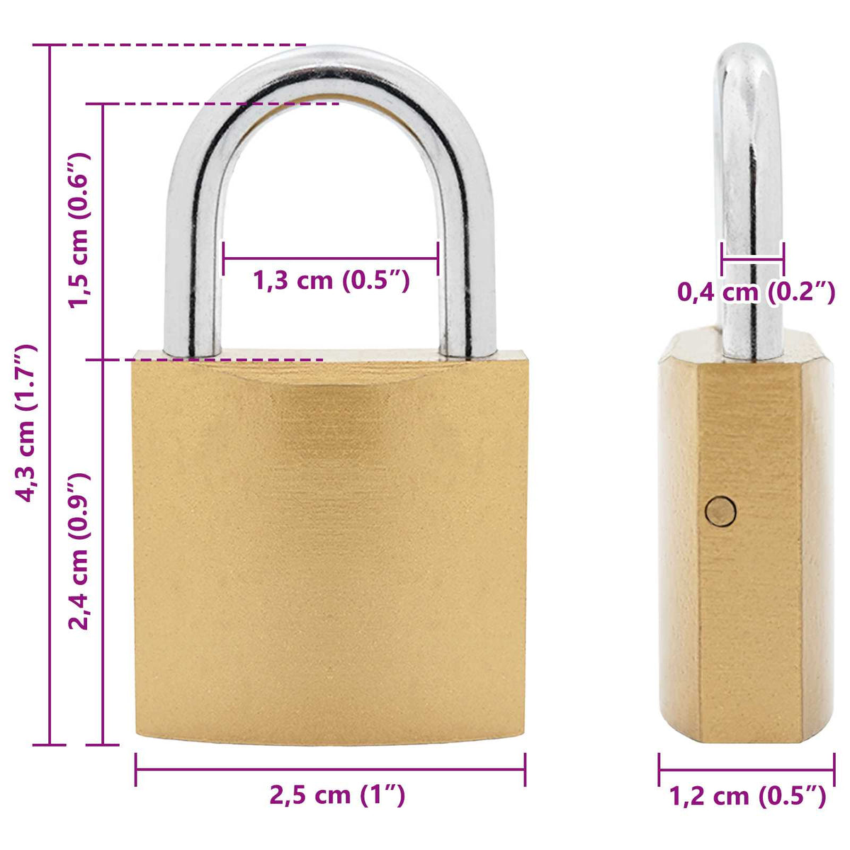 U Lock with Keys 100 pcs Brass Iron