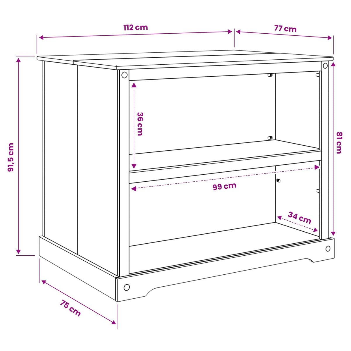 Kitchen Island Set White and Honey Wax 112 x 77 x 91.5 cm