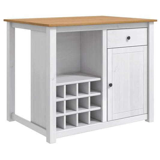 Kitchen Island Set PANAMA White and Honey Wax 112 x 77 x 90 cm Kitchen Island Set PANAMA White and Honey Wax 112 x 77 x 90 cm