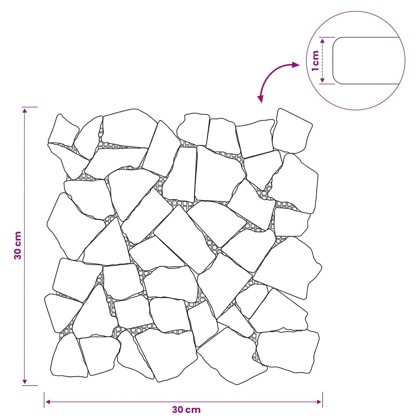 Mosaic Tiles Cream 30 x 30 cm Marble