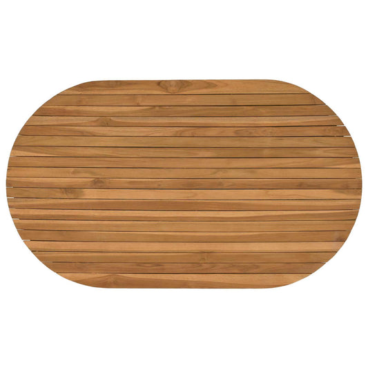 Table Top 120 x 70 x 3.5 cm Oval Solid Teak Wood Natural Table Top 120 x 70 x 3.5 cm Oval Solid Teak Wood Natural