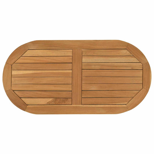 Table Top 80 x 40 x 2.5 cm Oval Solid Teak Wood Natural Table Top 80 x 40 x 2.5 cm Oval Solid Teak Wood Natural