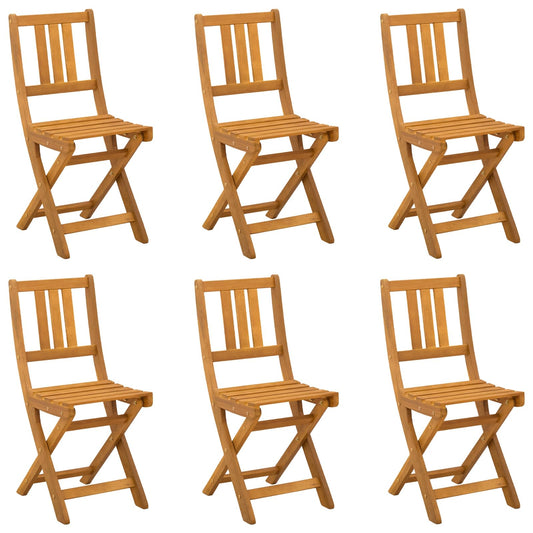 Garden Chair 6 pcs Natural Solid Acacia Wood Garden Chair 6 pcs Natural Solid Acacia Wood