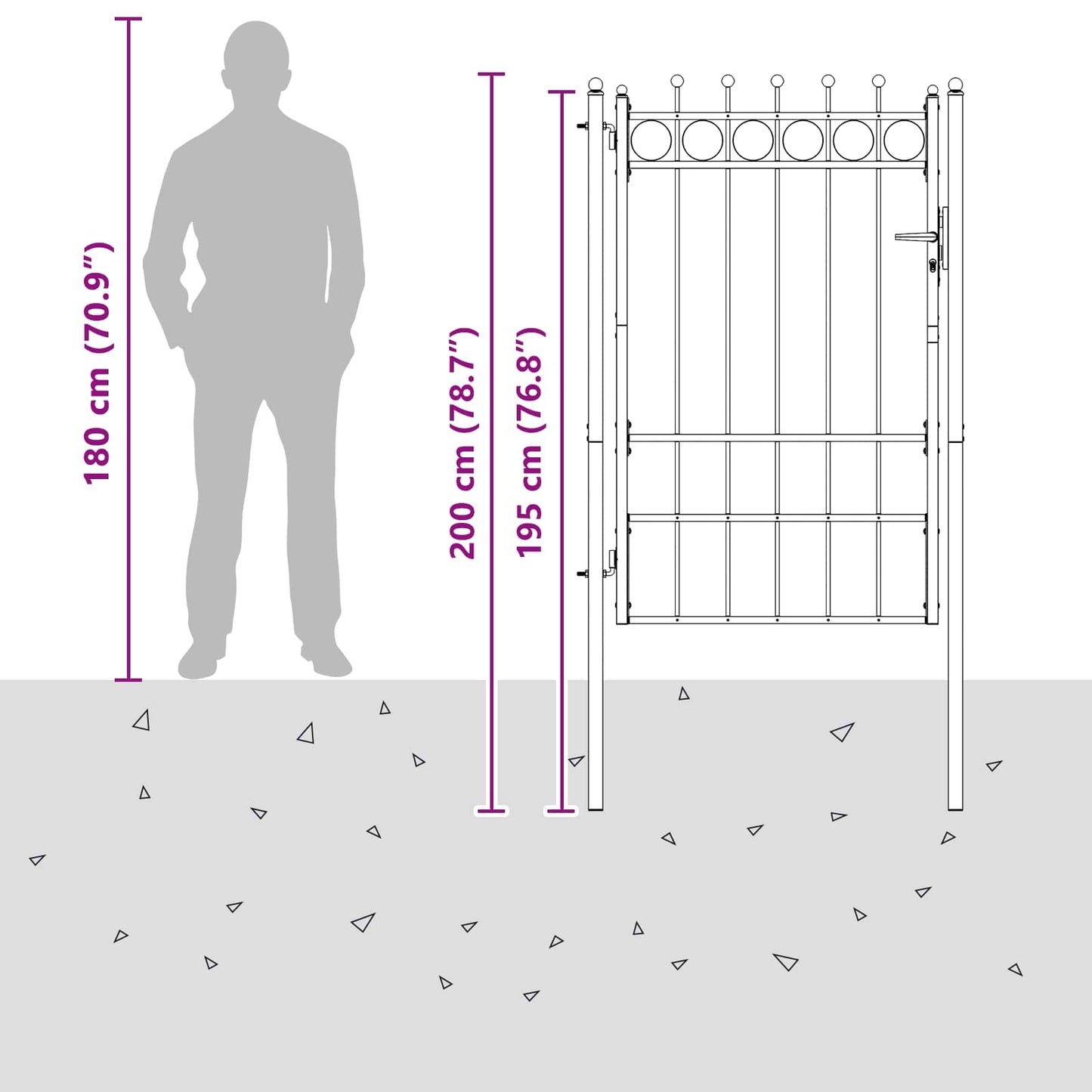 Fence Gate HORST 100 x 150 cm Metal Black Lockable