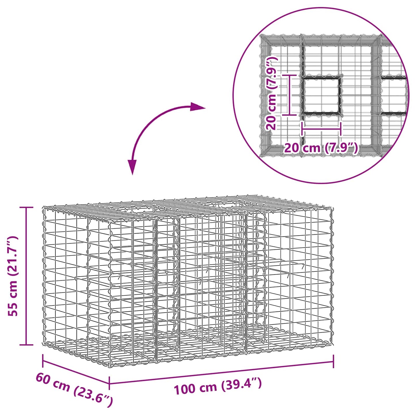 Gabion Raised Bed Silver