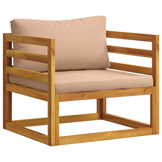 Sectional Armchair with Cushions Solid Acacia Wood Natural Sectional Armchair with Cushions Solid Acacia Wood Natural