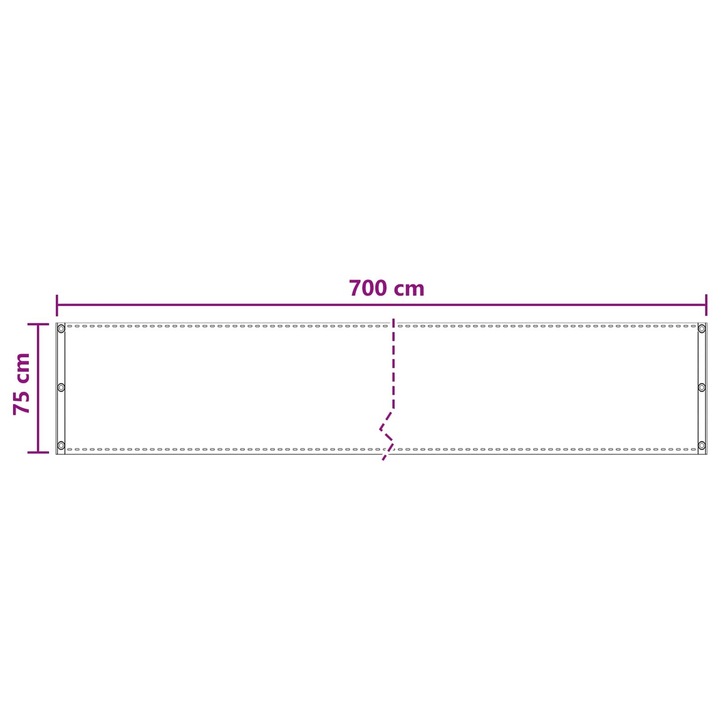 Balcony Screen Sand 75 x 700 cm HDPE and Aluminium
