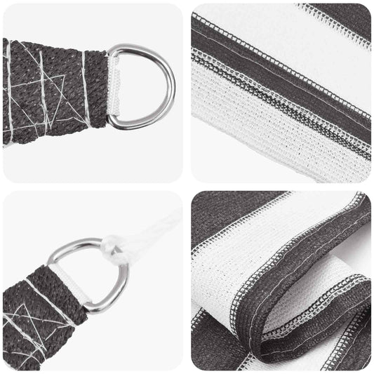 Sunshade Sail Square 5 x 5 m HDPE Anthracite and White Sunshade Sail Square 5 x 5 m HDPE Anthracite and White
