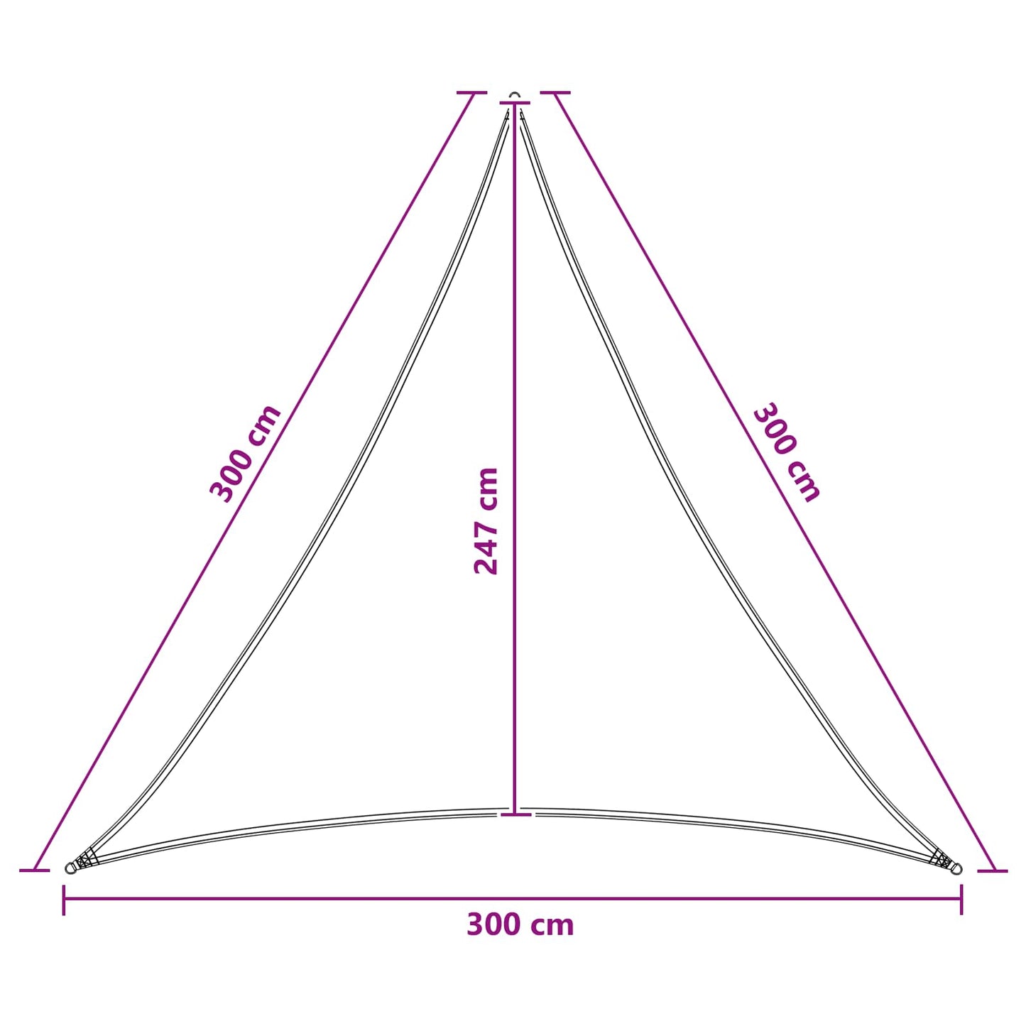 Sunshade Sail 3 x 3 x 3 m HDPE